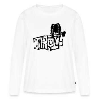 Troll - T-shirt manches longues Premium bio Femme - blanc - Devant - Julia (174cm)