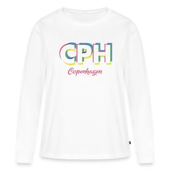Copenhague - CPH - Copenhague - Dänemark - Danemark - T-shirt manches longues Premium bio Femme - blanc - Devant - Julia (174cm)