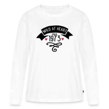 1973 - Frauen Premium Bio Langarmshirt - Weiß - Vorne - Julia (174cm)