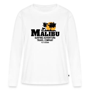 Californie - Malibu - Surf - T-shirt manches longues Premium bio Femme - blanc - Devant - Julia (174cm)