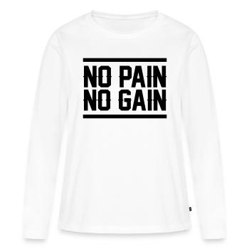 On n’a rien sans rien - T-shirt manches longues Premium bio Femme - blanc - Devant - Julia (174cm)
