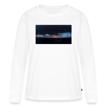 La nuit sur l’autoroute à Berlin - T-shirt manches longues Premium bio Femme - blanc - Devant - Julia (174cm)