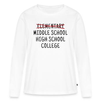 Elementary middle school high school college - Women's Premium Organic Long Sleeve Shirt - white - Front - Julia (174cm)