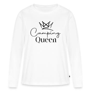 Camping Queen - Aventure - T-shirt manches longues Premium bio Femme - blanc - Devant - Julia (174cm)