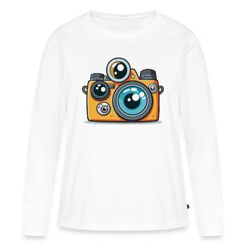 L’explorateur - T-shirt manches longues Premium bio Femme - blanc - Devant - Julia (174cm)