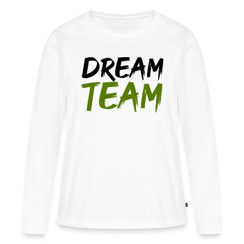 Équipe de rêve - T-shirt manches longues Premium bio Femme - blanc - Devant - Julia (174cm)