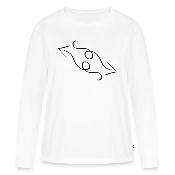 Flèches - T-shirt manches longues Premium bio Femme - blanc - Devant - Julia (174cm)