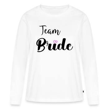 Mariée d’équipe - T-shirt manches longues Premium bio Femme - blanc - Devant - Julia (174cm)