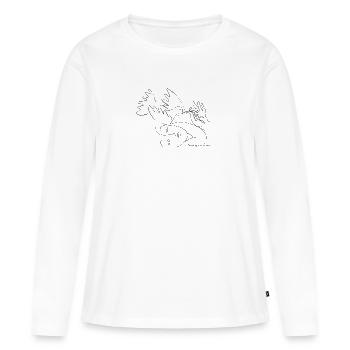 Paix – Hommage à Picasso - T-shirt manches longues Premium bio Femme - blanc - Devant - Julia (174cm)