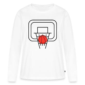 Basketball hoop with the ball - Women's Premium Organic Long Sleeve Shirt - white - Front - Julia (174cm)