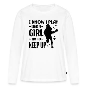 Lacrosse - T-shirt manches longues Premium bio Femme - blanc - Devant - Julia (174cm)