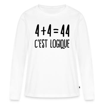 Mathématique humour logique - T-shirt manches longues Premium bio Femme - blanc - Devant - Julia (174cm)
