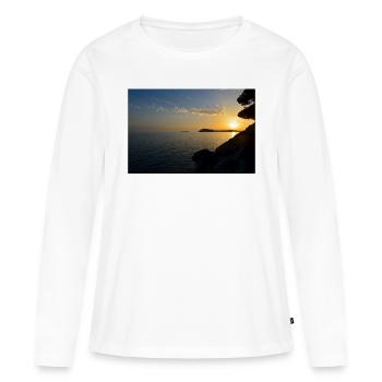 Coucher de soleil - T-shirt manches longues Premium bio Femme - blanc - Devant - Julia (174cm)