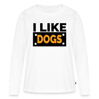Canine - T-shirt manches longues Premium bio Femme - blanc - Devant - Julia (174cm)