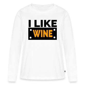 Wein - Frauen Premium Bio Langarmshirt - Weiß - Vorne - Julia (174cm)