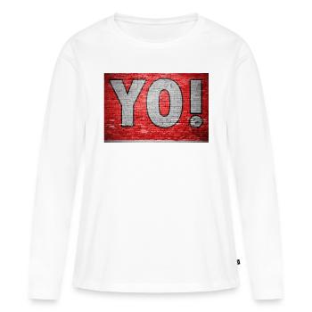Salut! Graffiti de mur de briques - T-shirt manches longues Premium bio Femme - blanc - Devant - Julia (174cm)
