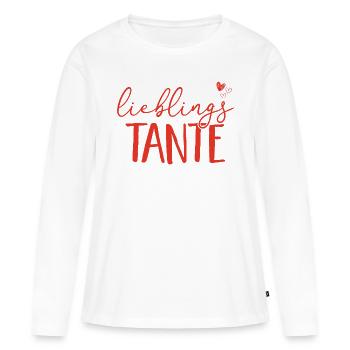 Lieblings Tante - Schwester Geschenk Liebe Familie - Frauen Premium Bio Langarmshirt - Weiß - Vorne - Julia (174cm)