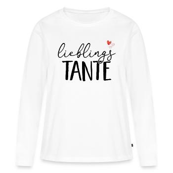 Lieblings Tante - Schwester Geschenk Liebe Familie - Frauen Premium Bio Langarmshirt - Weiß - Vorne - Julia (174cm)