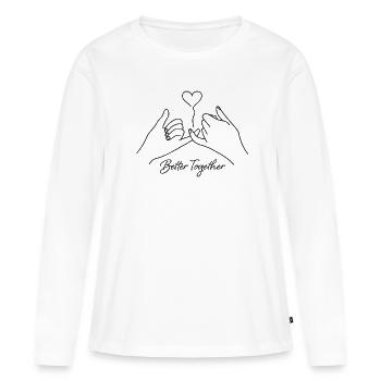 Mieux ensemble - T-shirt manches longues Premium bio Femme - blanc - Devant - Julia (174cm)