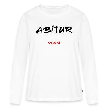 Abitur 2023 Abi 23 Abishirt - Frauen Premium Bio Langarmshirt - Weiß - Vorne - Julia (174cm)