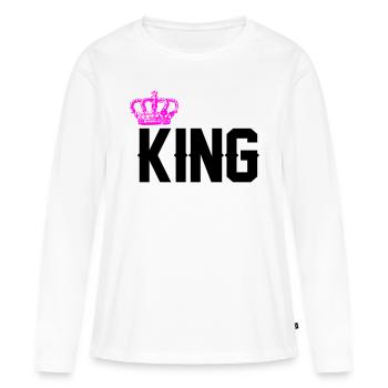Roi - T-shirt manches longues Premium bio Femme - blanc - Devant - Julia (174cm)