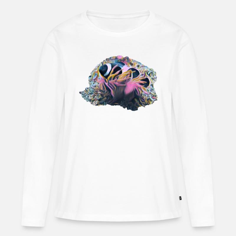 Clownfisch - Frauen Premium Bio Langarmshirt - Weiß