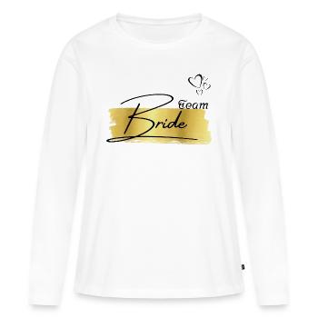 Team bride gold-team de la mariée - T-shirt manches longues Premium bio Femme - blanc - Devant - Julia (174cm)