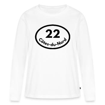 côtes du nord - T-shirt manches longues Premium bio Femme - blanc - Devant - Julia (174cm)
