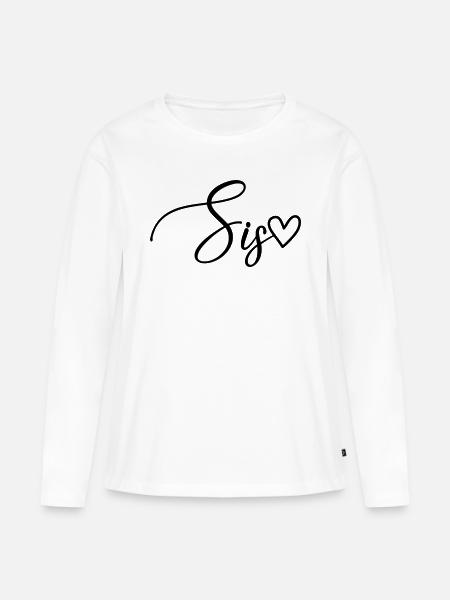 Sis Schwester - Frauen Premium Bio Langarmshirt - Weiß