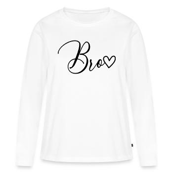 Frère frère - T-shirt manches longues Premium bio Femme - blanc - Devant - Julia (174cm)