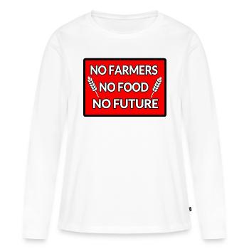 Bauer - Frauen Premium Bio Langarmshirt - Weiß - Vorne - Julia (174cm)