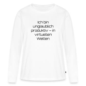 Typisch-Gamer - Frauen Premium Bio Langarmshirt - Weiß - Vorne - Julia (174cm)