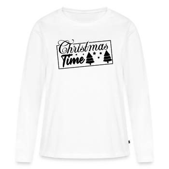 christmas time - Frauen Premium Bio Langarmshirt - Weiß - Vorne - Julia (174cm)