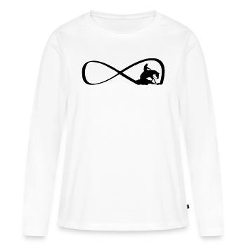 Infini Reining Western - T-shirt manches longues Premium bio Femme - blanc - Devant - Julia (174cm)