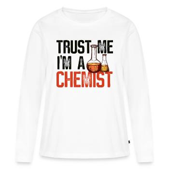 Chimiste chimiste cadeau de chimiste - T-shirt manches longues Premium bio Femme - blanc - Devant - Julia (174cm)