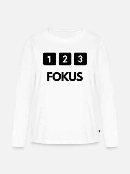 123 Fokus, Fokus - Frauen Premium Bio Langarmshirt - Weiß