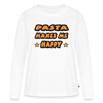 Nudeln - Frauen Premium Bio Langarmshirt - Weiß - Vorne - Julia (174cm)