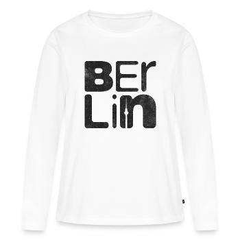 Berlin Kreuzberg Capital Souvenir Berlin - T-shirt manches longues Premium bio Femme - blanc - Devant - Julia (174cm)