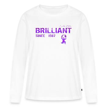 Brillant depuis 1987 - T-shirt manches longues Premium bio Femme - blanc - Devant - Julia (174cm)