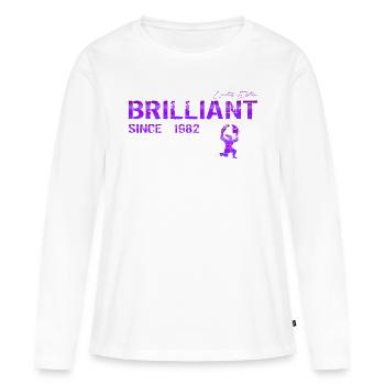 Brillant depuis 1982 - T-shirt manches longues Premium bio Femme - blanc - Devant - Julia (174cm)