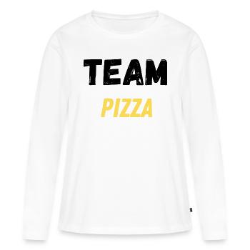 team pizza - T-shirt manches longues Premium bio Femme - blanc - Devant - Julia (174cm)