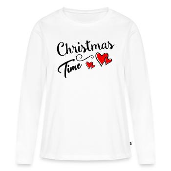 Christmas time - Frauen Premium Bio Langarmshirt - Weiß - Vorne - Julia (174cm)