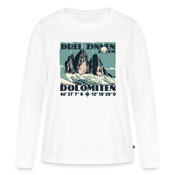 Drei Zinnen Dolomiten Wandern Souvenir Lavaredo - Frauen Premium Bio Langarmshirt - Weiß - Vorne - Julia (174cm)