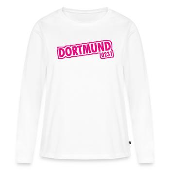 Dortmund - 0231 - Indicatif Régional - T-shirt manches longues Premium bio Femme - blanc - Devant - Julia (174cm)