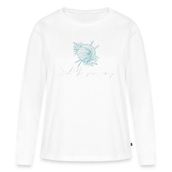Knit the pain away - Women's Premium Organic Long Sleeve Shirt - white - Front - Julia (174cm)