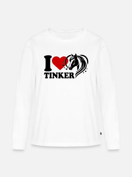 Ik hou van paard Tinker - Vrouwen Premium Bio shirt met lange mouwen - wit