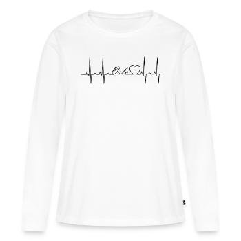 Oslo - T-shirt manches longues Premium bio Femme - blanc - Devant - Julia (174cm)