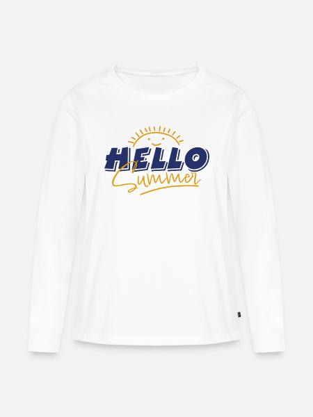 Hallo Sommer - Frauen Premium Bio Langarmshirt - Weiß