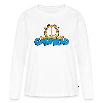 Garfield Gesicht Logo - Frauen Premium Bio Langarmshirt - Weiß - Vorne - Julia (174cm)