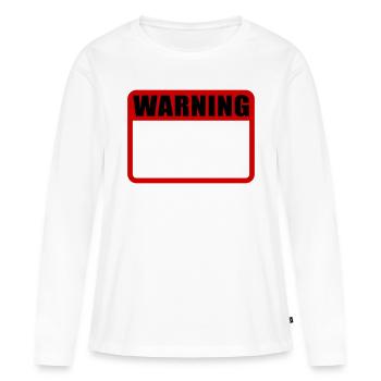 Bouclier d’avertissement Vecteur de bouclier d’avertissement - T-shirt manches longues Premium bio Femme - blanc - Devant - Julia (174cm)